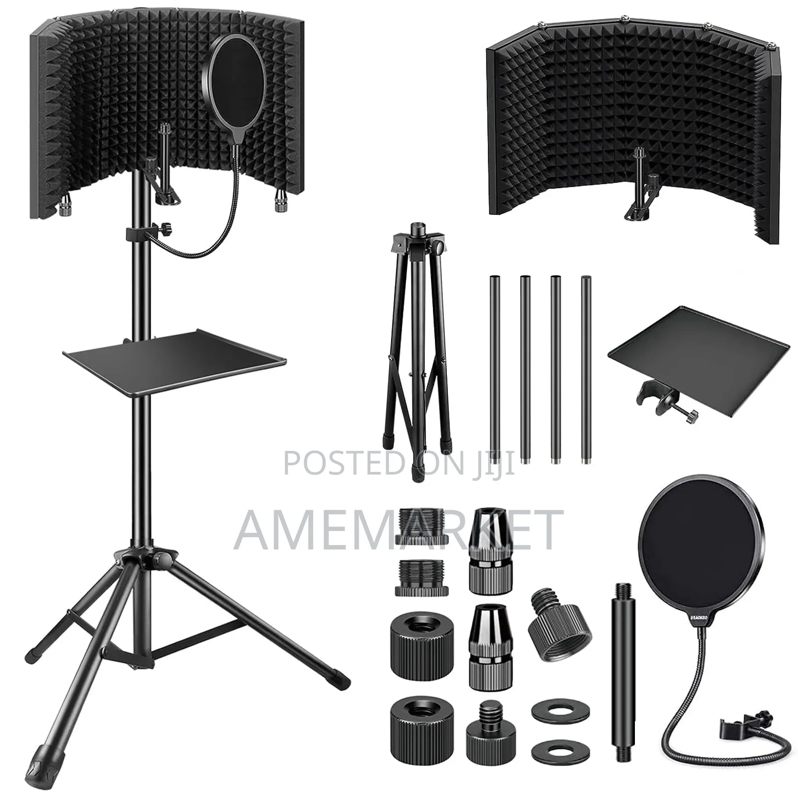 Microphone Isolation Shield, 5-Panel, Studio Recording