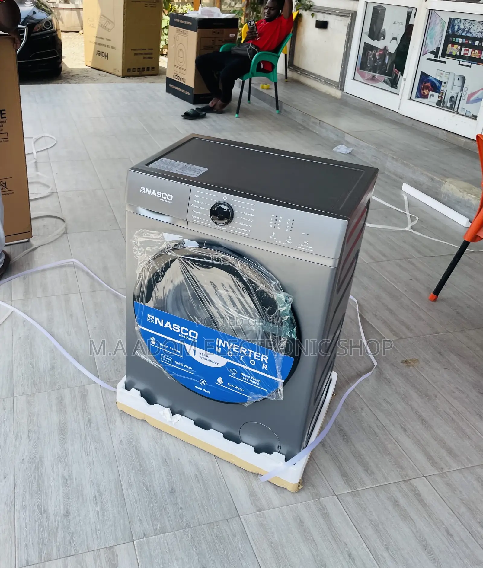 Elegant Nasco 6kg Front Load Electric Washing Machine,Gray