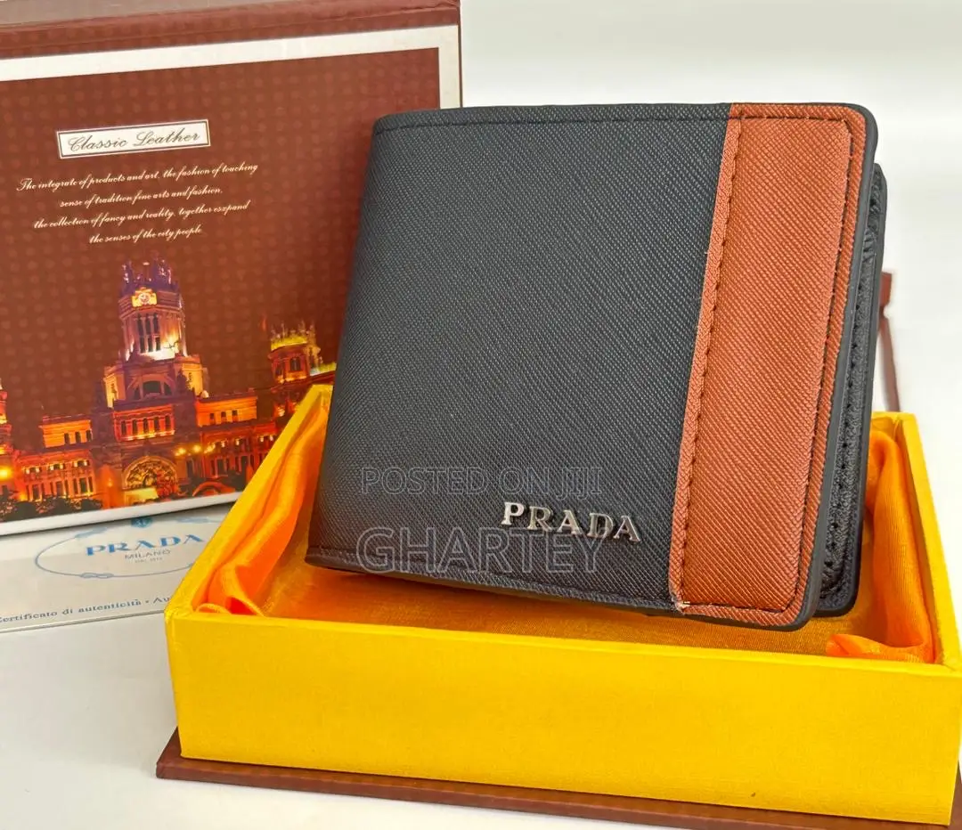 Prada Quality Soft Leather Pocket Wallet for Men