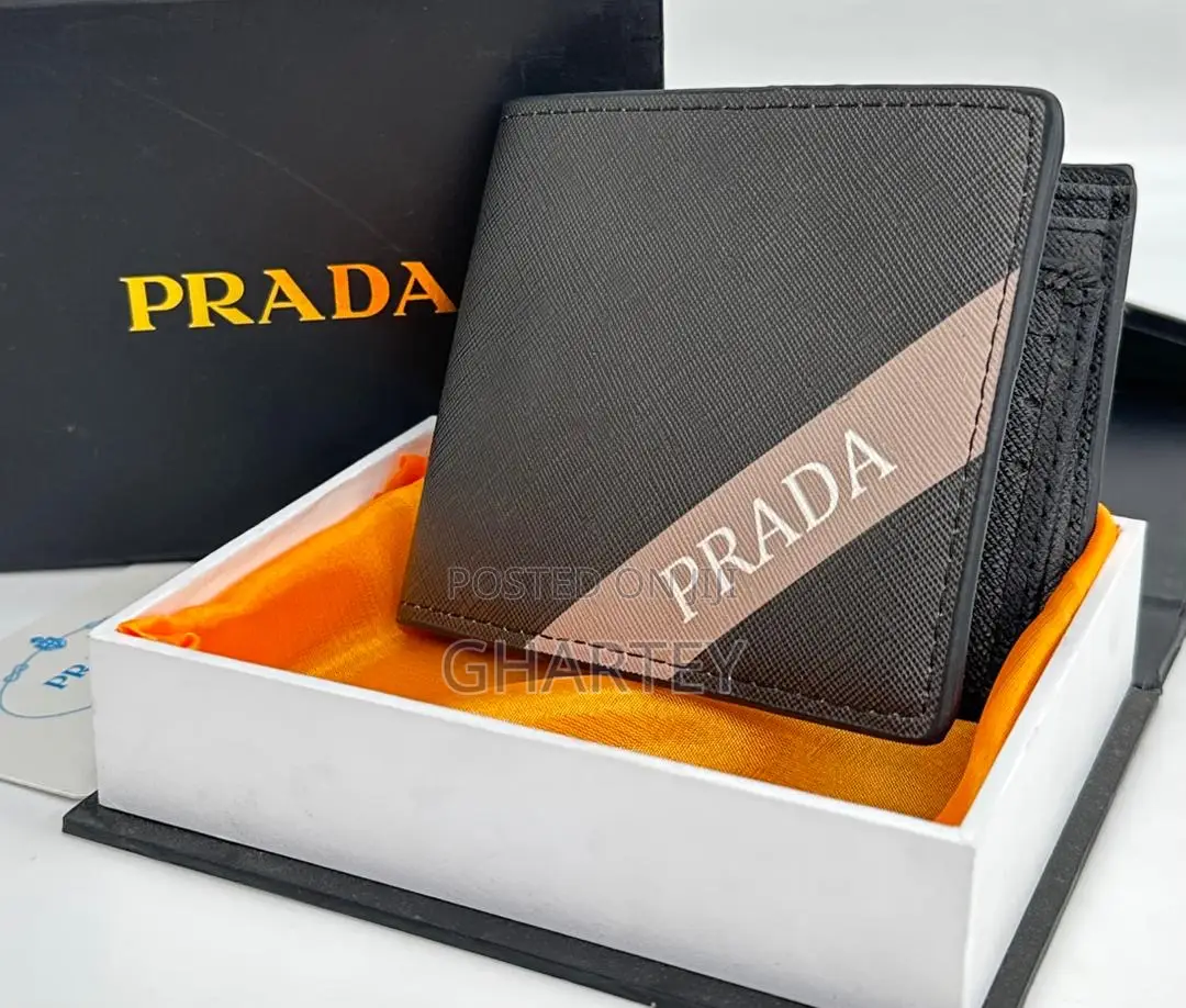 Prada Quality Soft Leather Pocket Wallet for Men