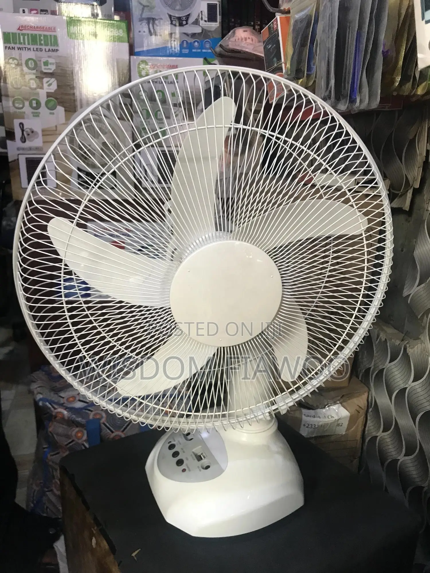 14inches Rechargeable Fan With 2bulbs
