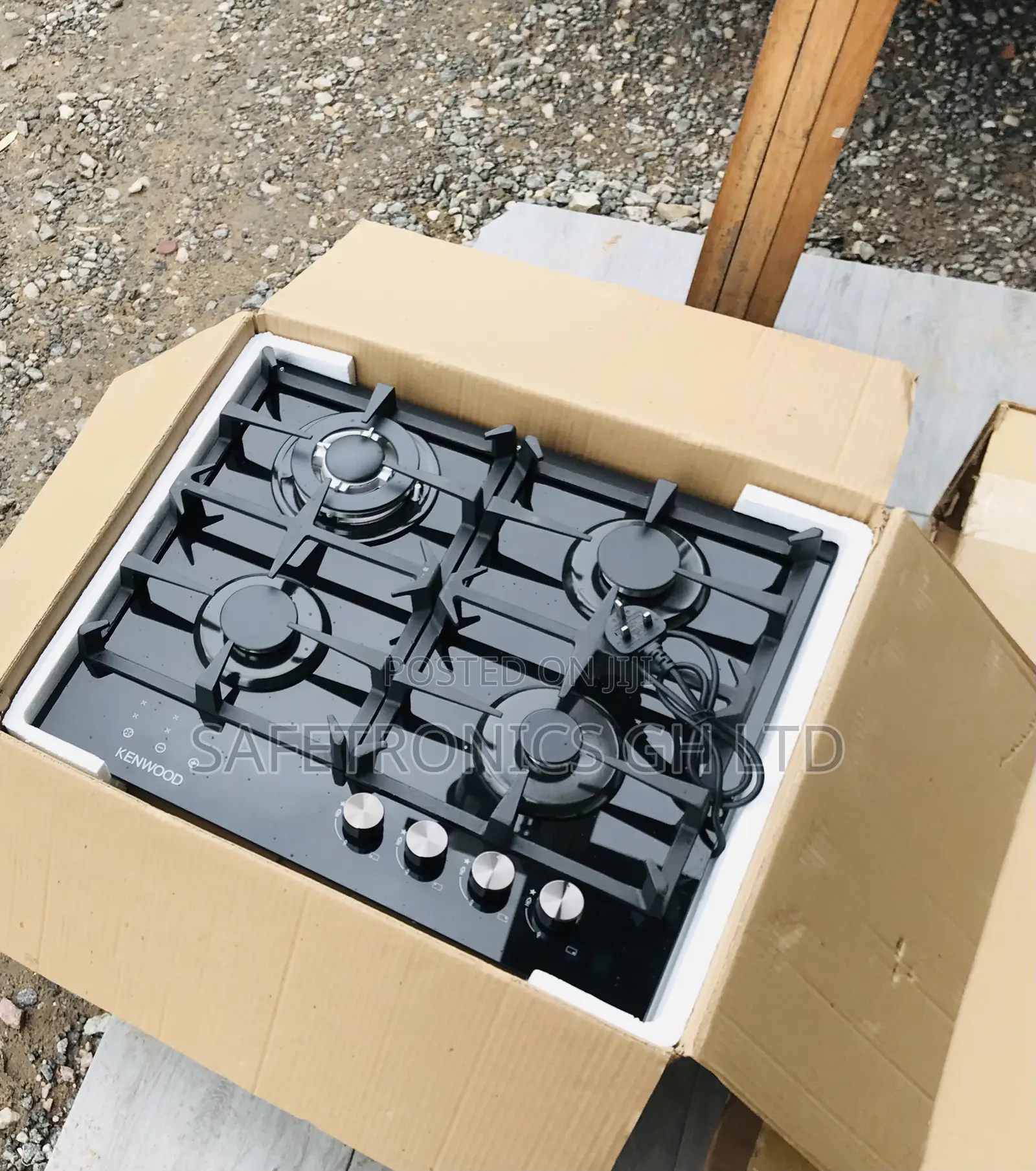 Designed Kenwood 60cm 4 Gas Hobs Glass Black In-built