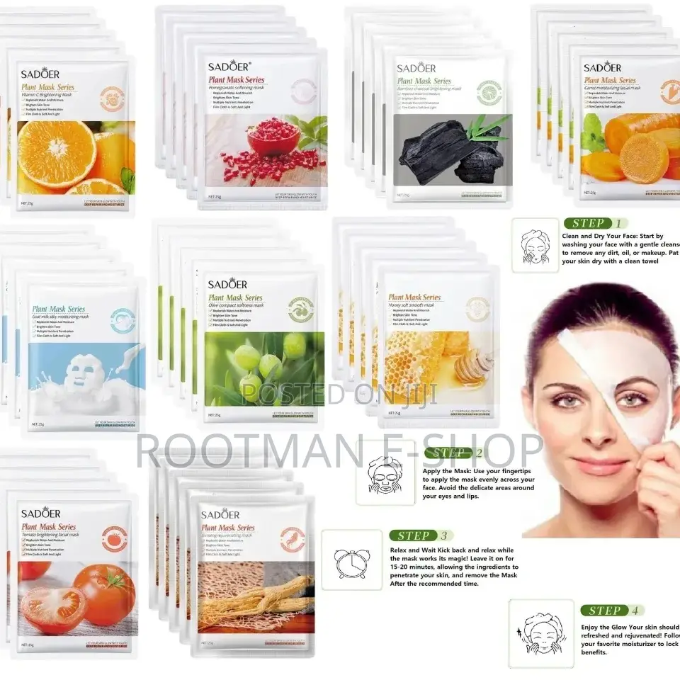 50pcs SADOER Best Wholesale Skin Care Plants Face Mask