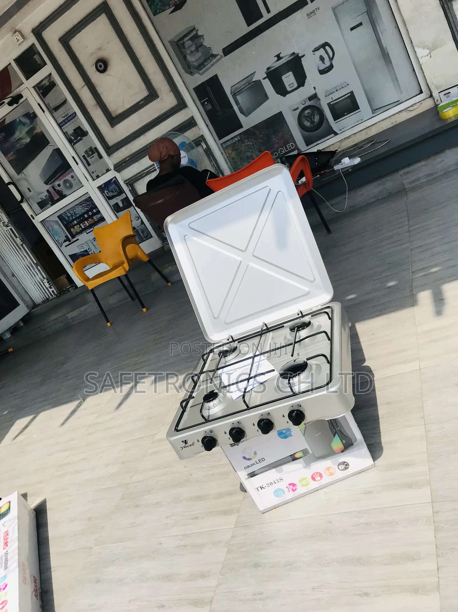 Long Reliable Yucel 4 Gas Tabletop Gray Burner