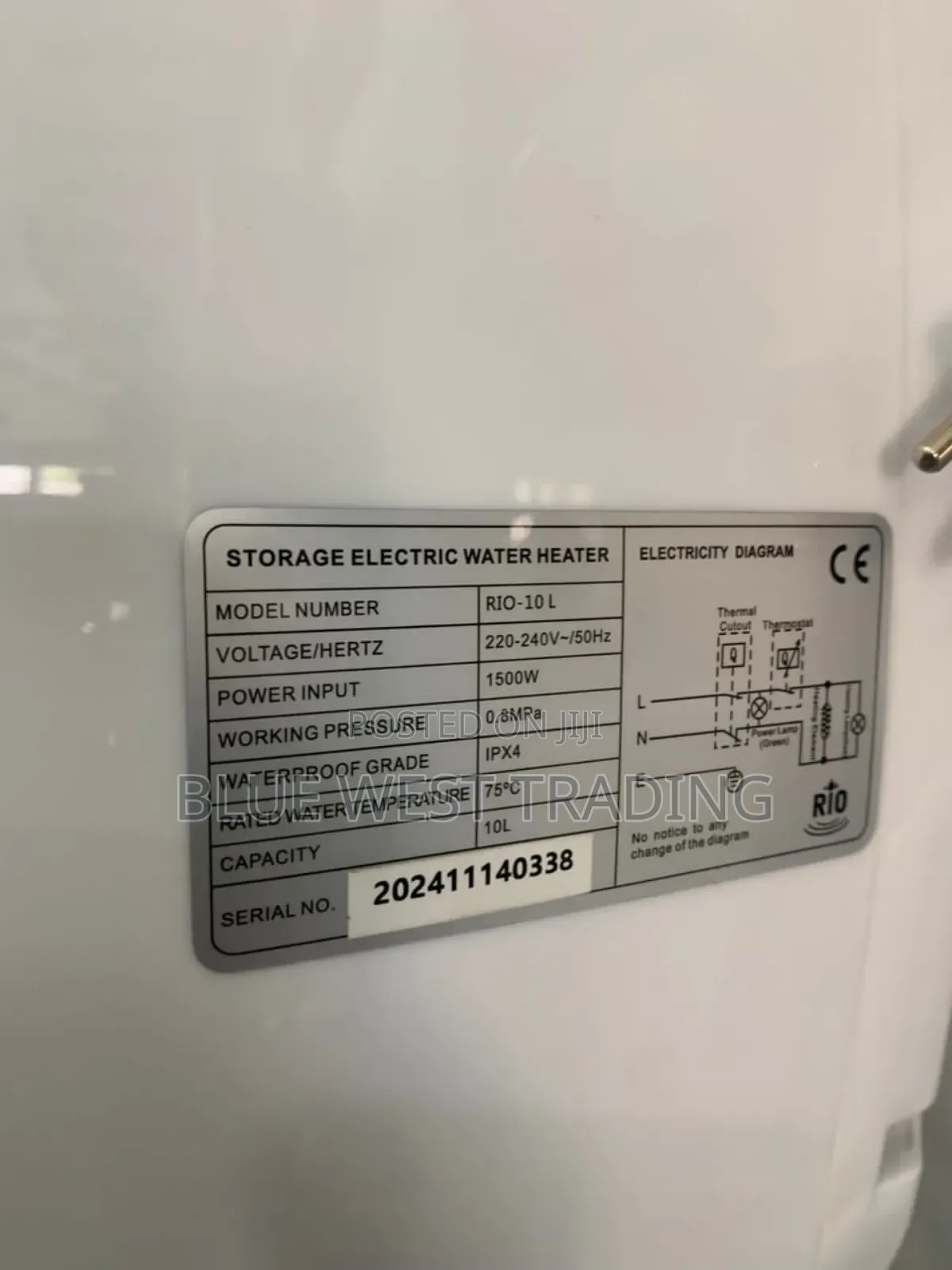 Rio Water Heater 10 Liters _ Water Heater 10 Liters