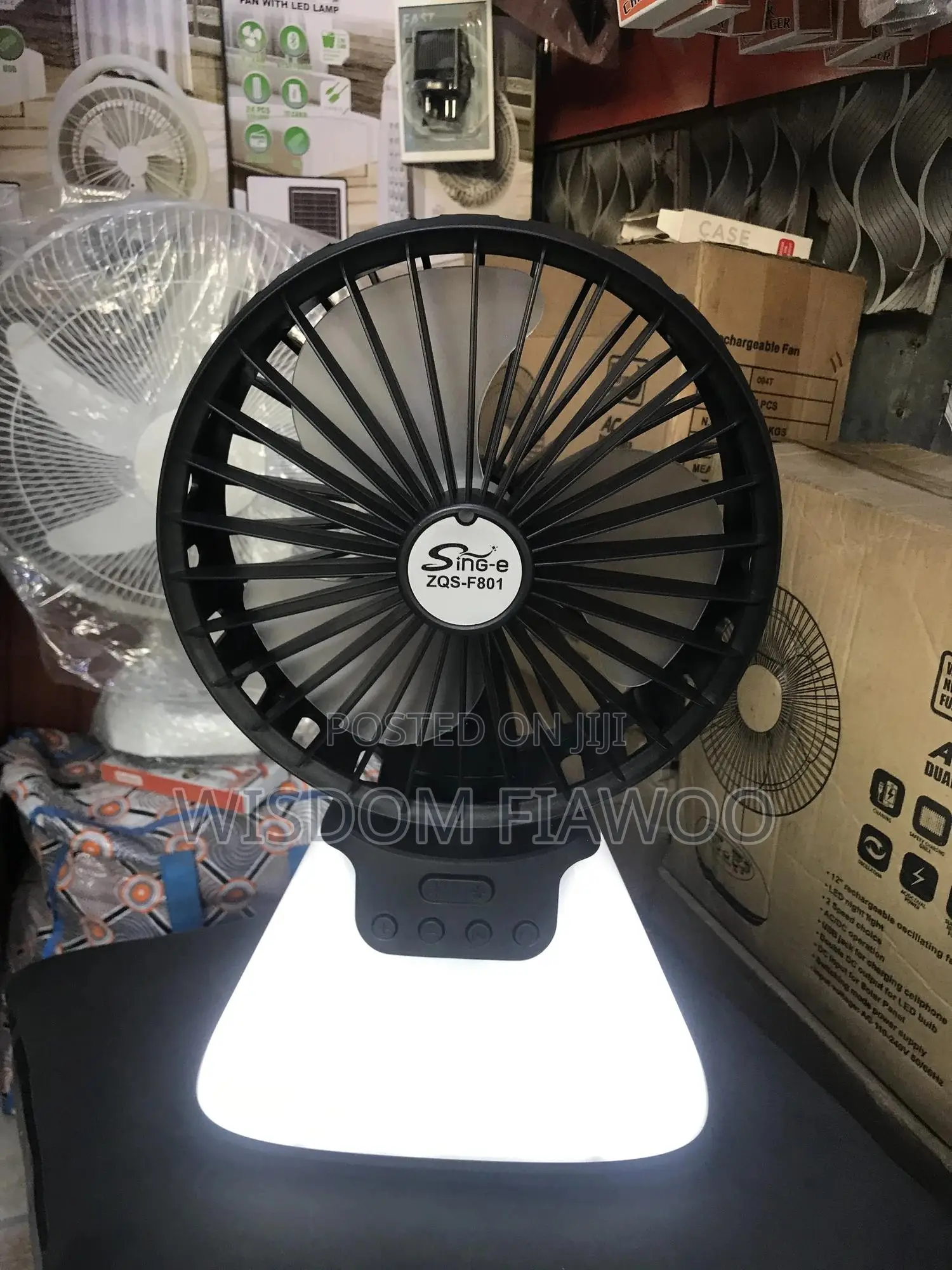 10inches Rechargeable Fan With Lamp (6000mah)