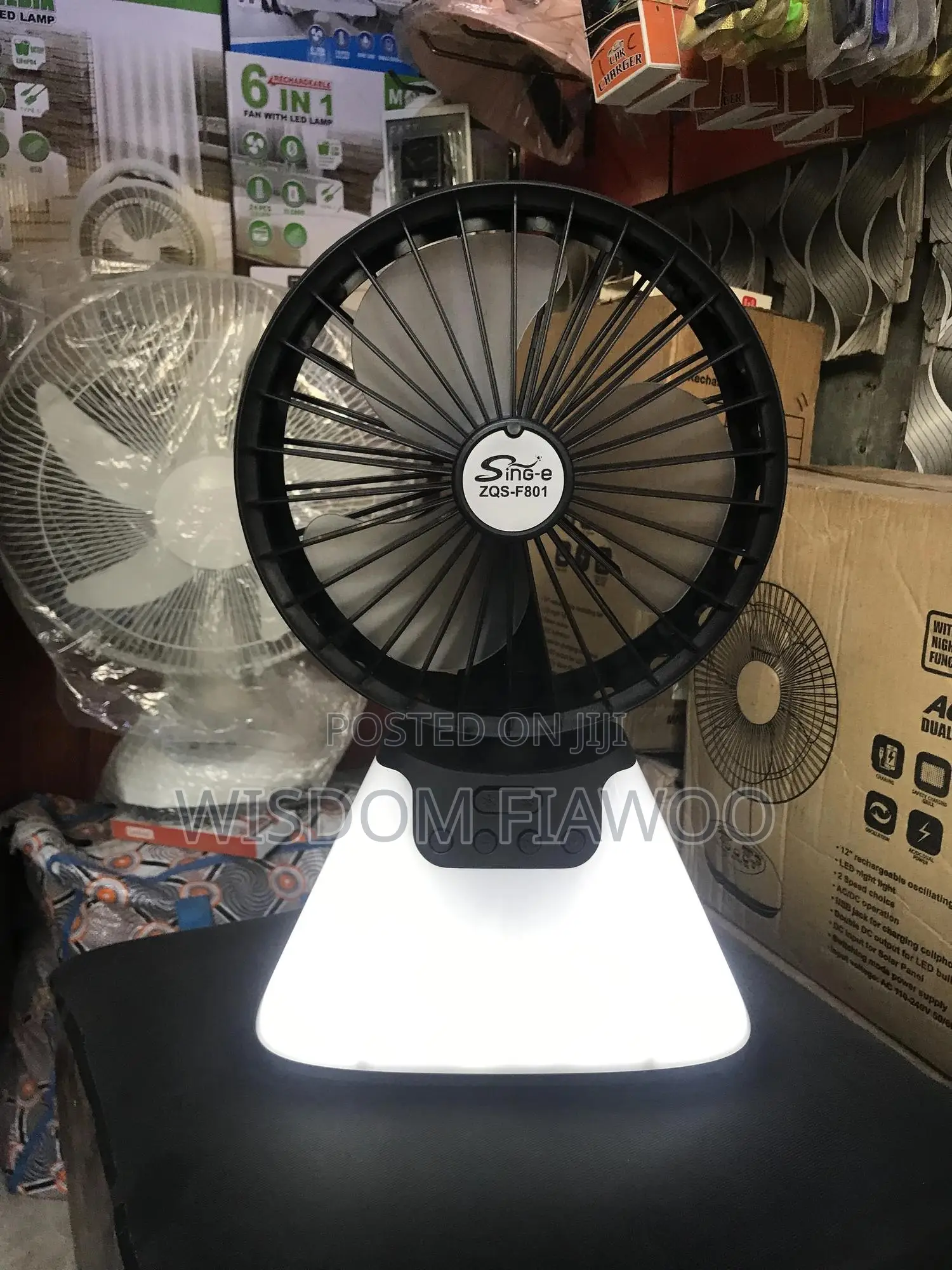 10inches Rechargeable Fan With Lamp (6000mah)