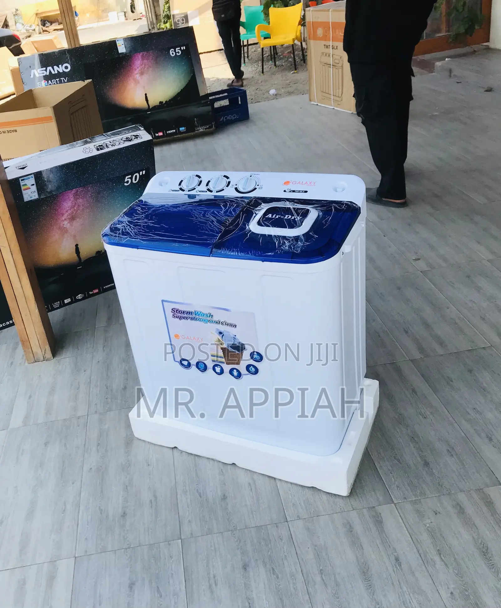 New Galaxy 7kg Twin Tab Electric Washing Machine(White).