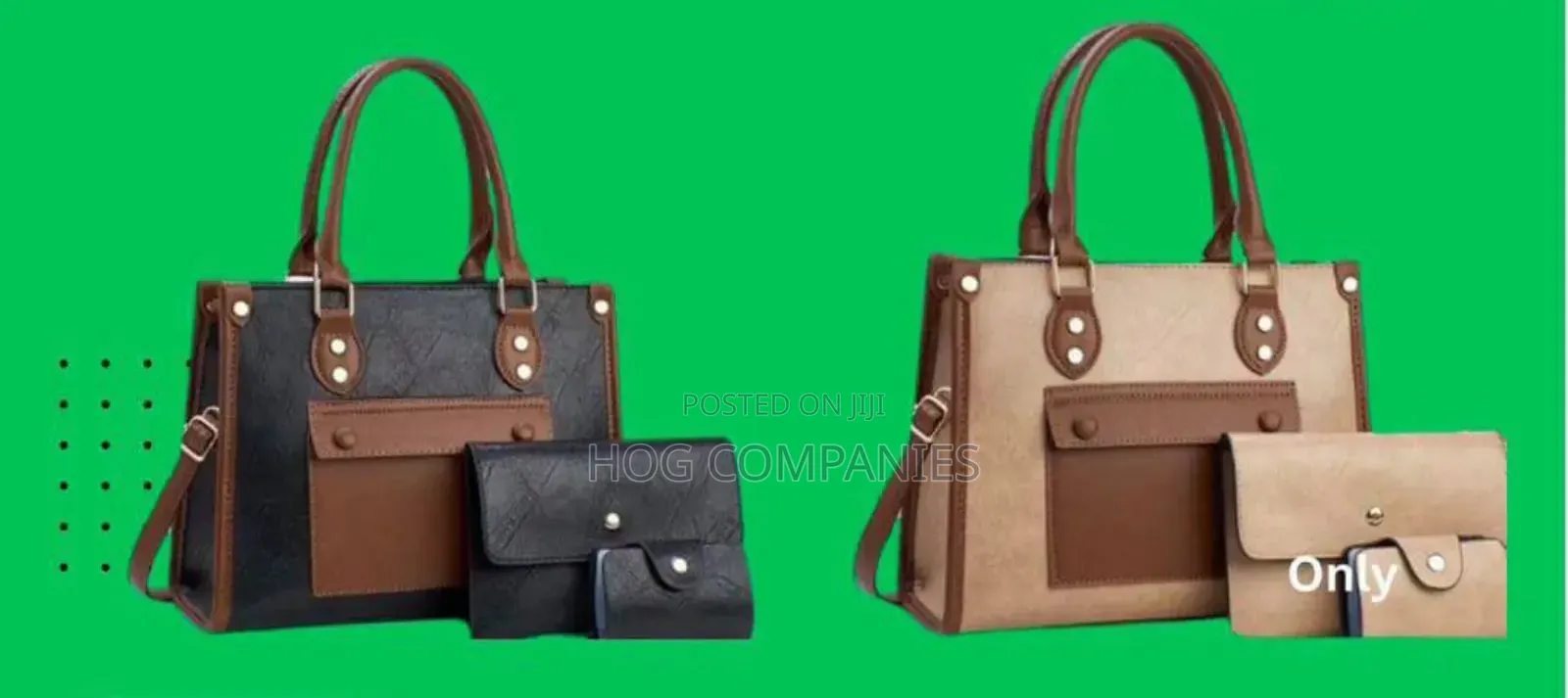 Ladies Leather Bag 3pcs Set Large in Accra - Fast Delivery in 2 Hours
