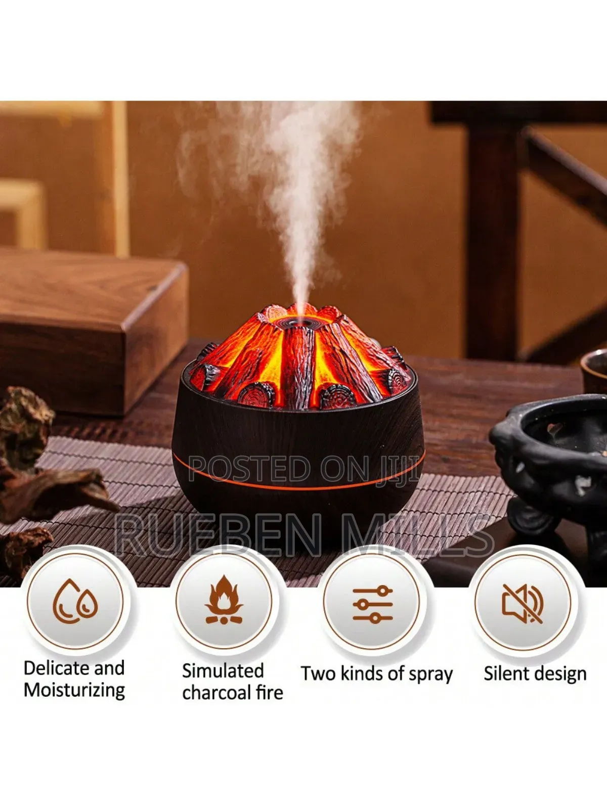 Charcoal Fire Flame Aromatherapy Diffuser Humidifier