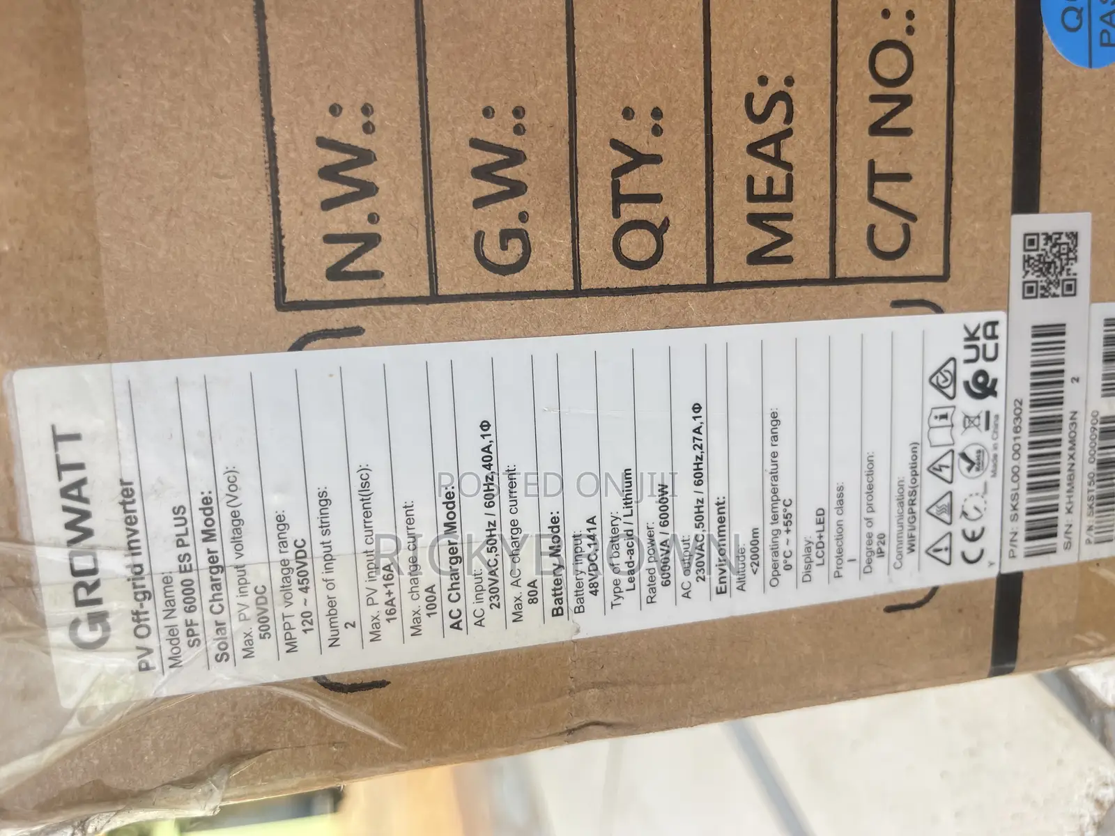 48v 6000watts (6 Kw) Growatt Hybrid Inverters