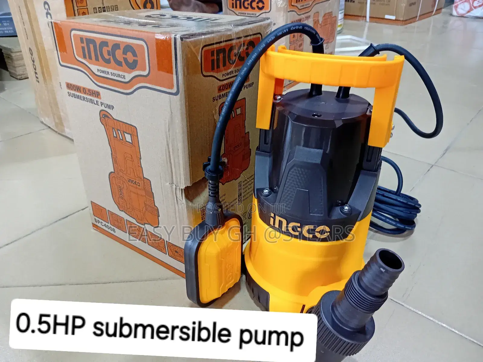 100% Copper 400watts 0.5HP Ingco Submersible Water Pump
