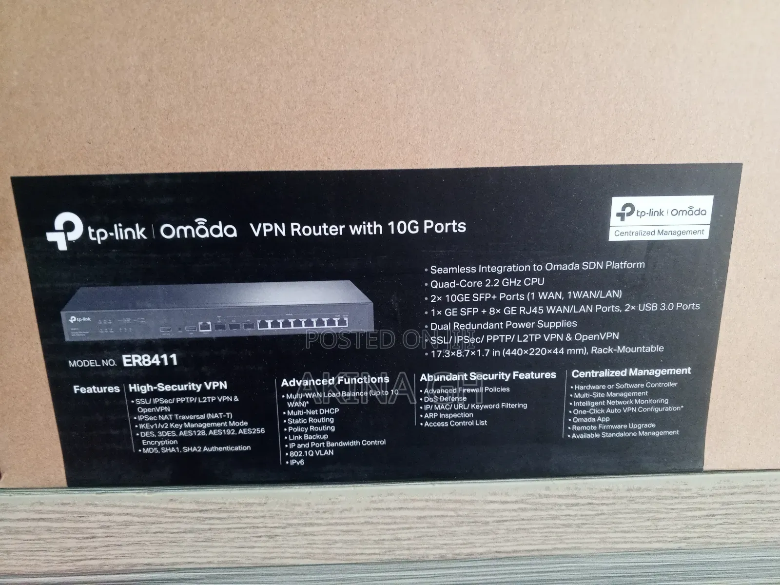 Tp-Link Omada VPN Load Balancer Router With 10G Port ER8411