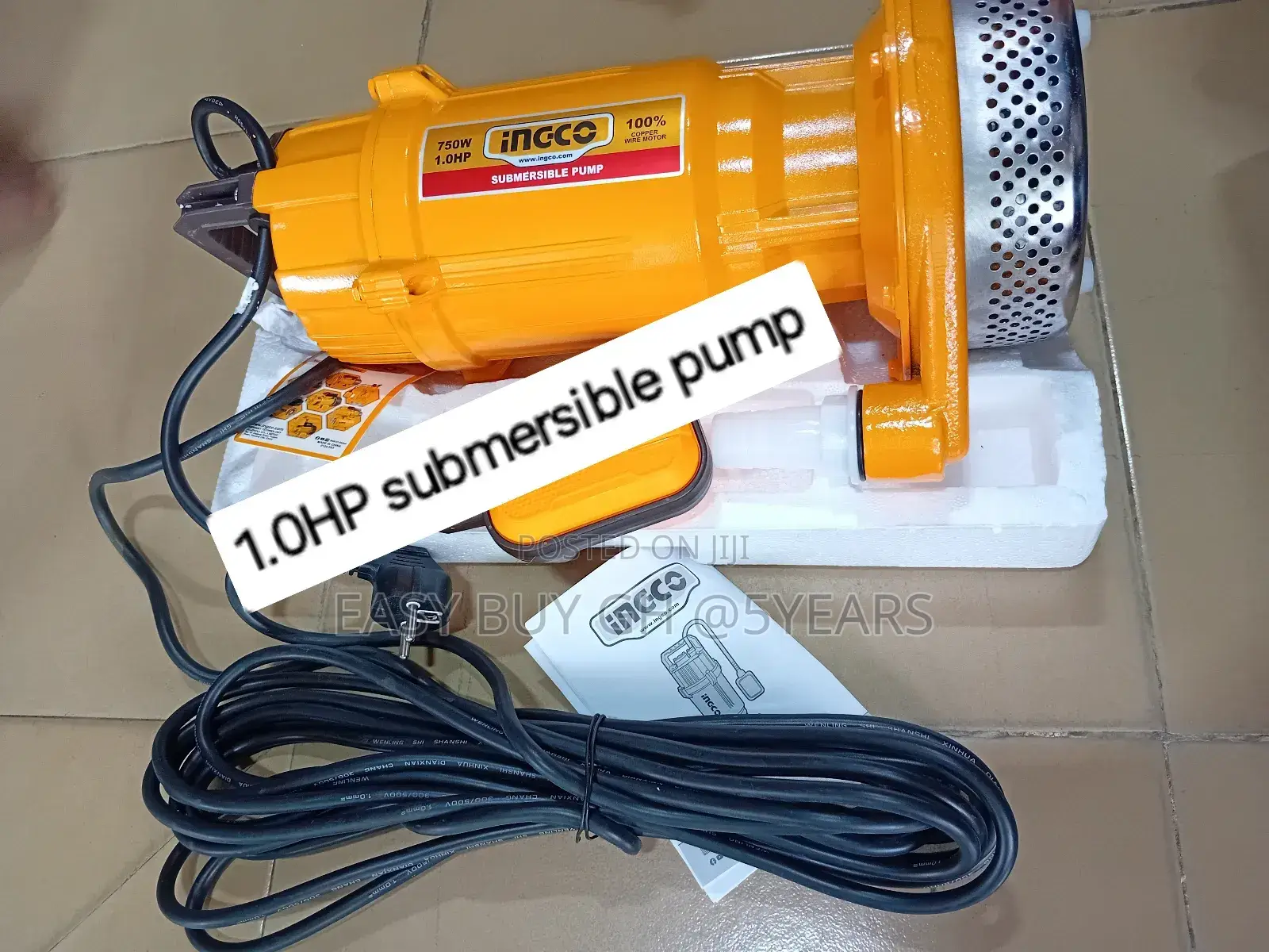 Bona Fide Ingco 0.5HP 750watts Water Submersible Pump