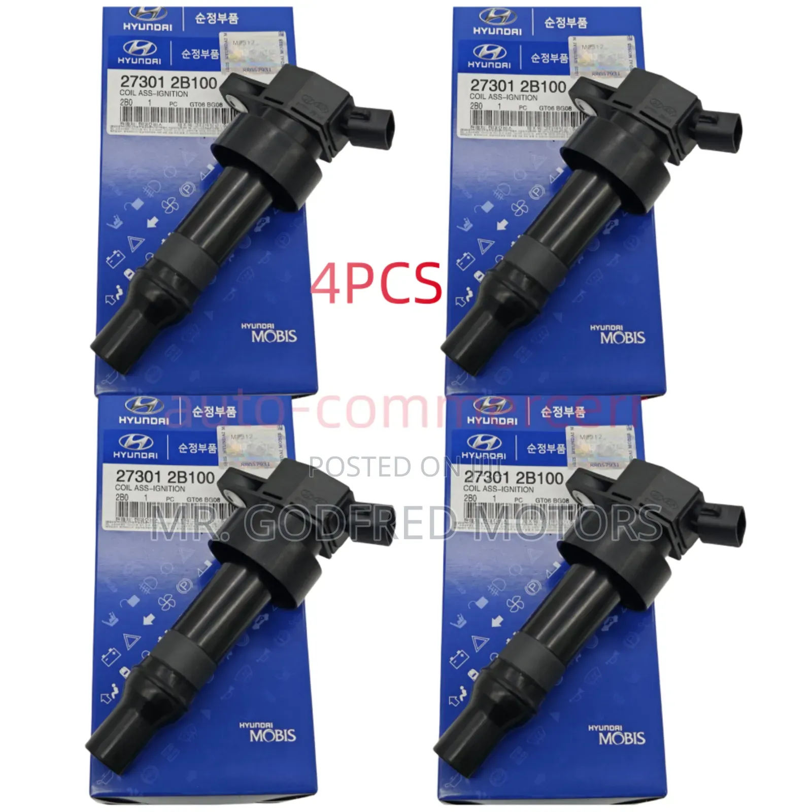 Hyundai Accent 2011-16 Ignition Coil Pack. 4 Set. Original.