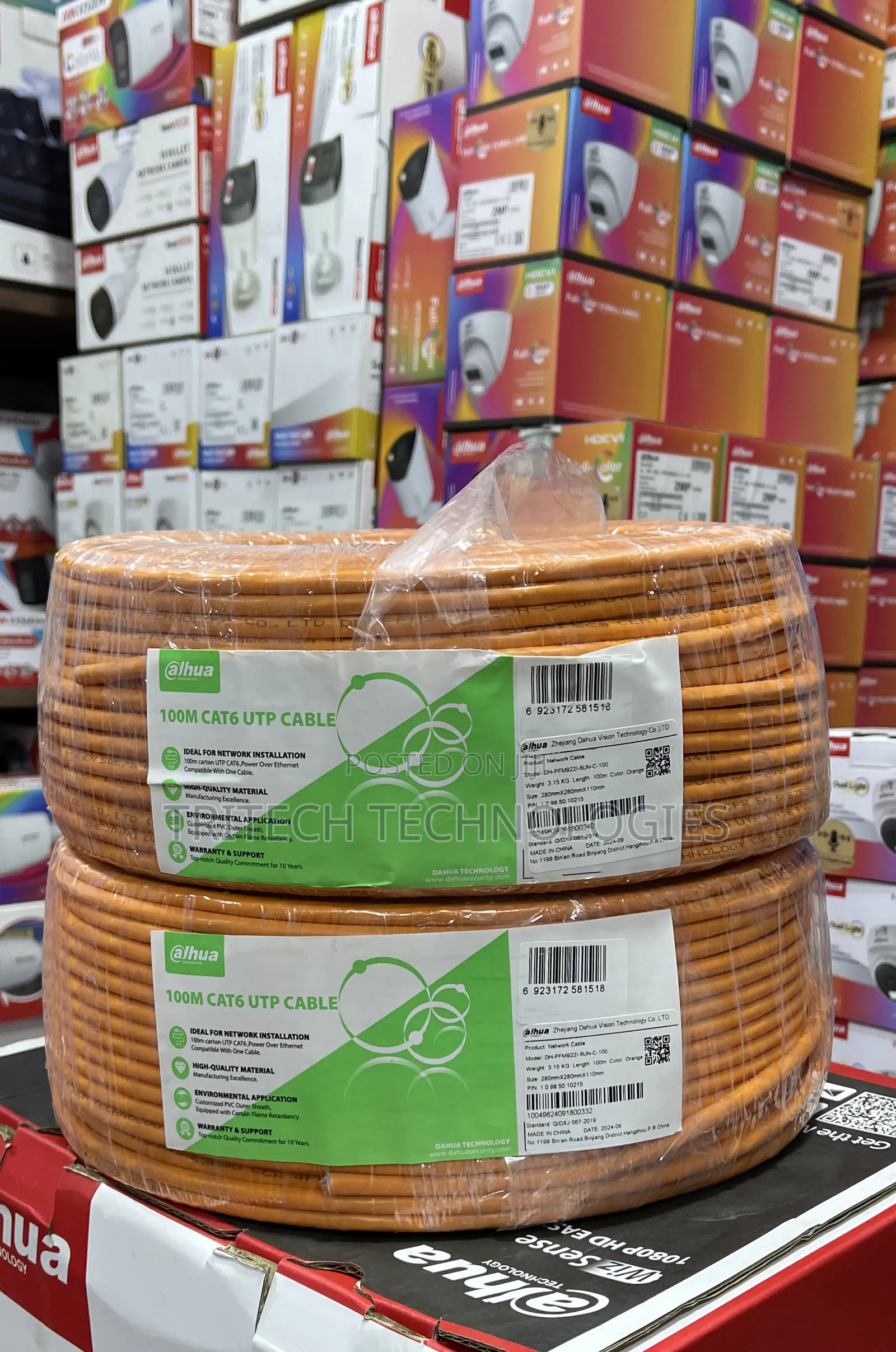 Dahua Cat6 Network Cable Cca 100m Hight Speed Internet Cable