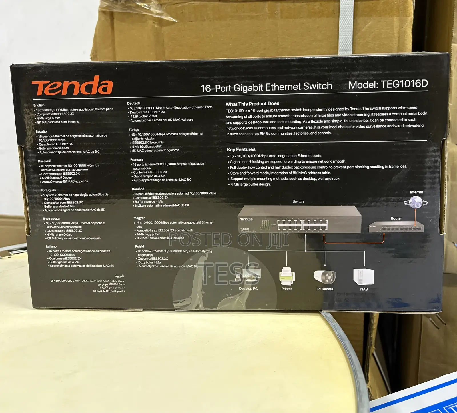 Tenda 16port Gigabit Ethernet Switch TEG1016D