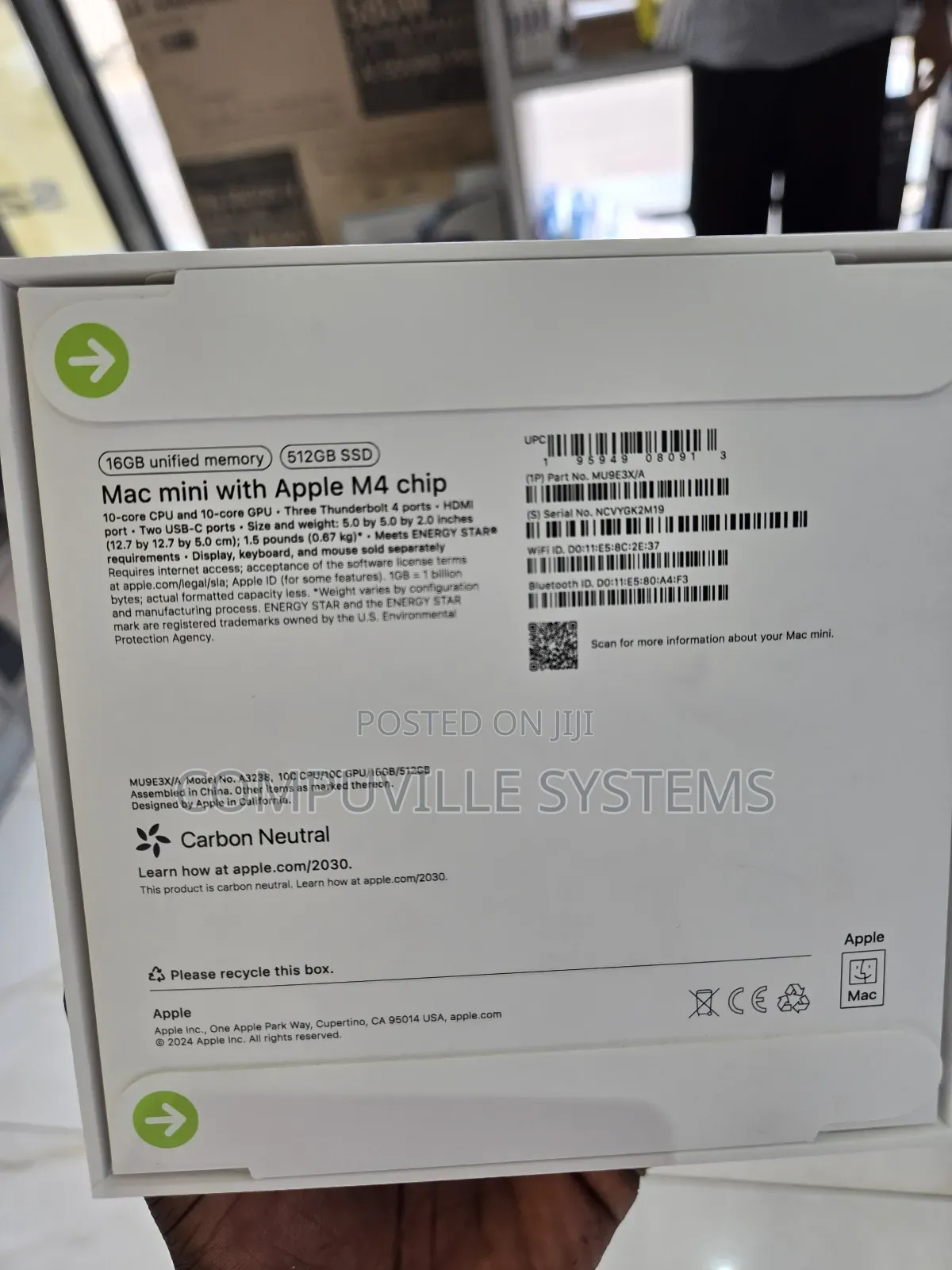 New Desktop Computer Apple Mac Mini M4 16GB Apple M4 SSD 512GB