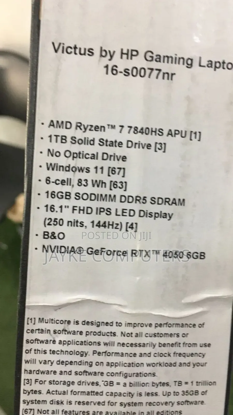 New Laptop HP Victus 16 16GB AMD Ryzen 7 SSD 1T