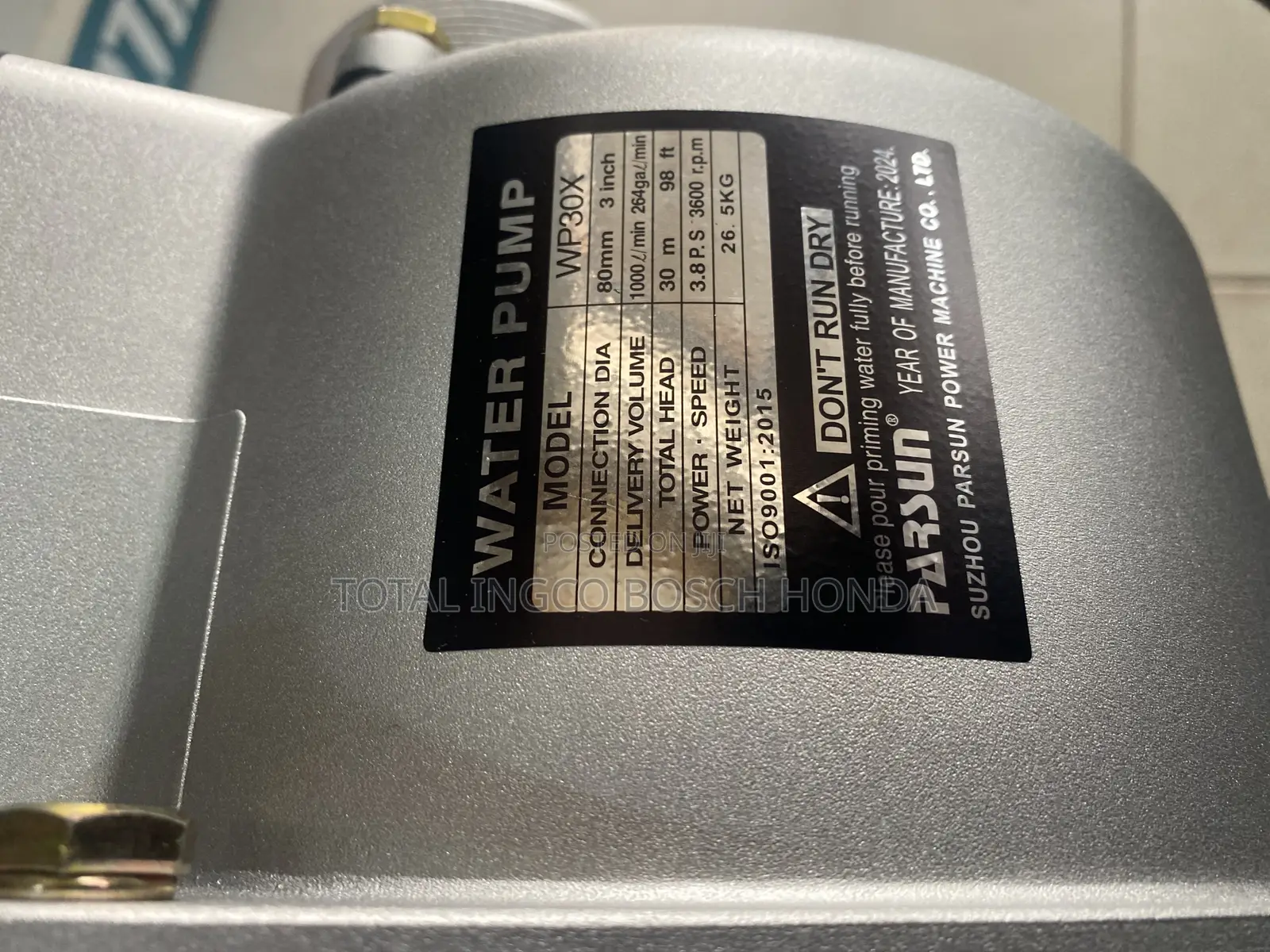 Water Pump 3” Water Pump Brand New Parsun 5.5hp ( Strong Body)
