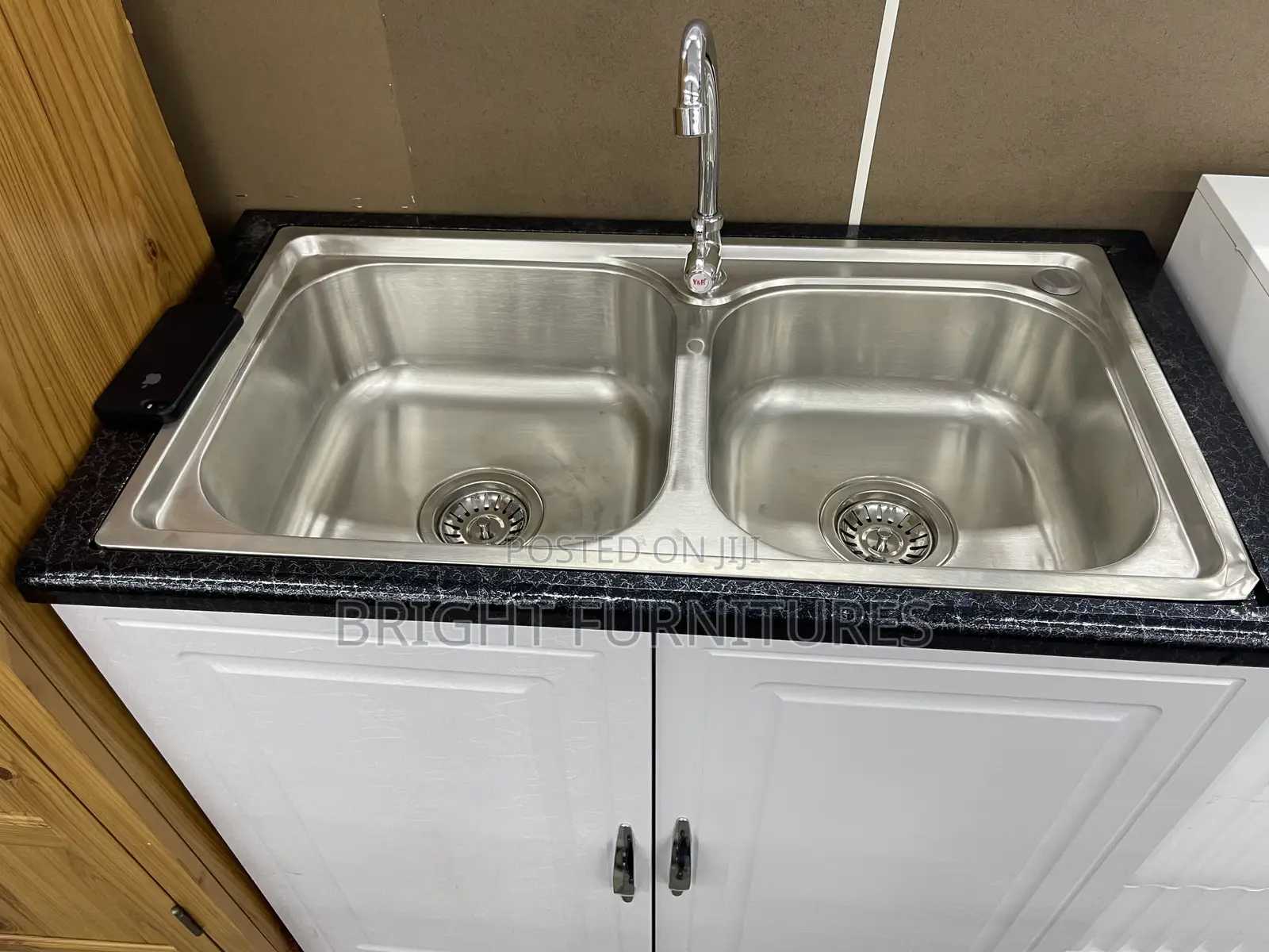 Antique Kitchen Cabinet With Double Sink