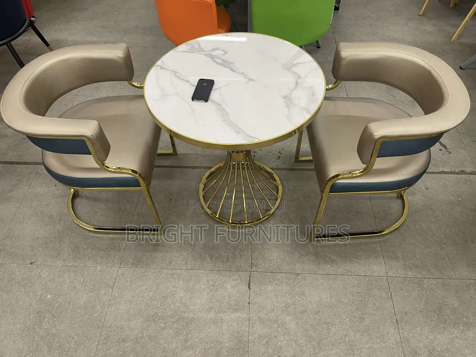 High Quality Modern Marble Dining Sets With Two Chairs