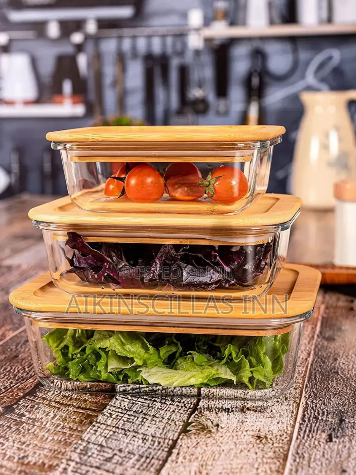 Glass Bamboo Lunch Bowls