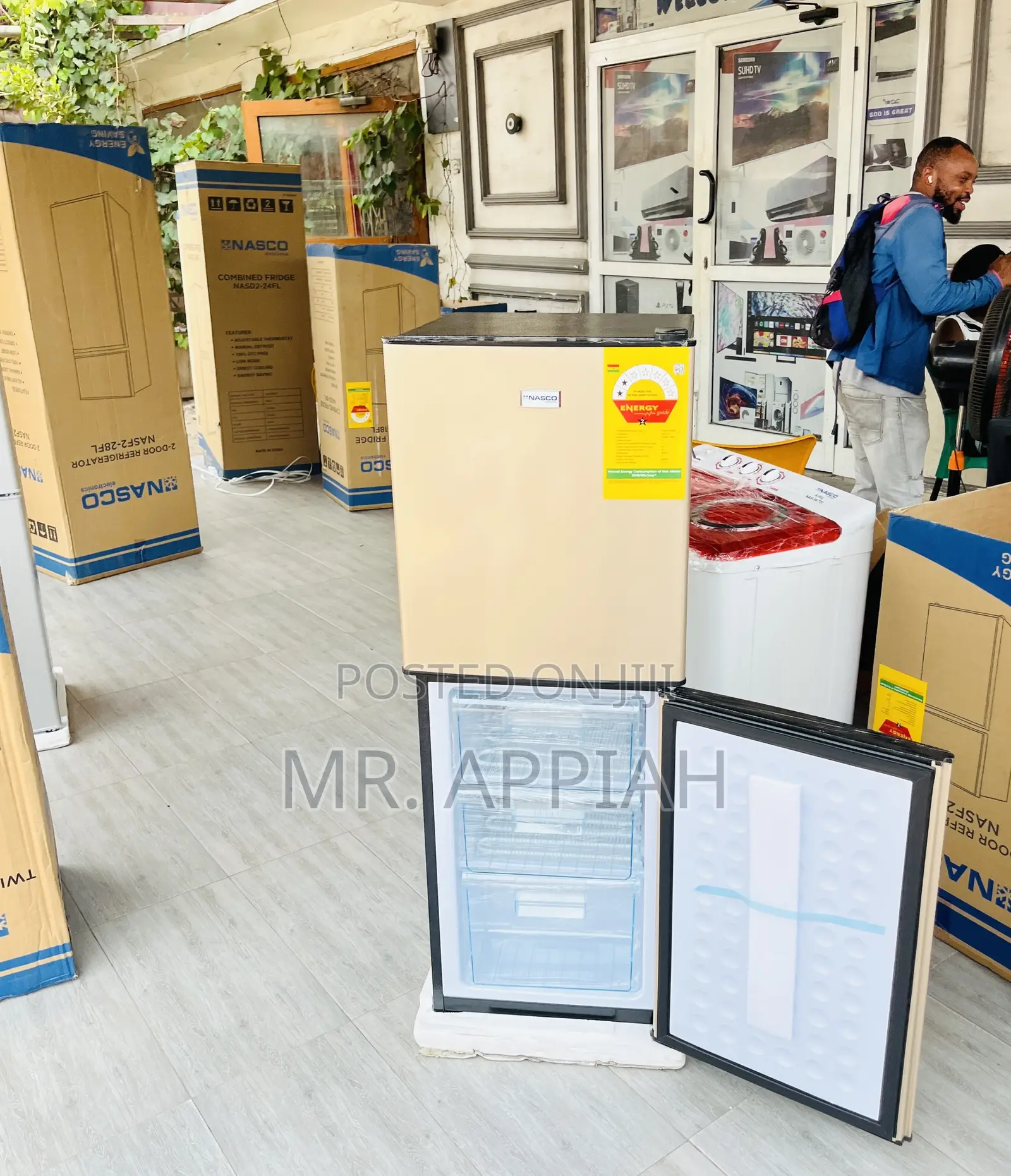 Energy Saving Nasco Nasco D2-18fl 2 Door Electric Fridge.