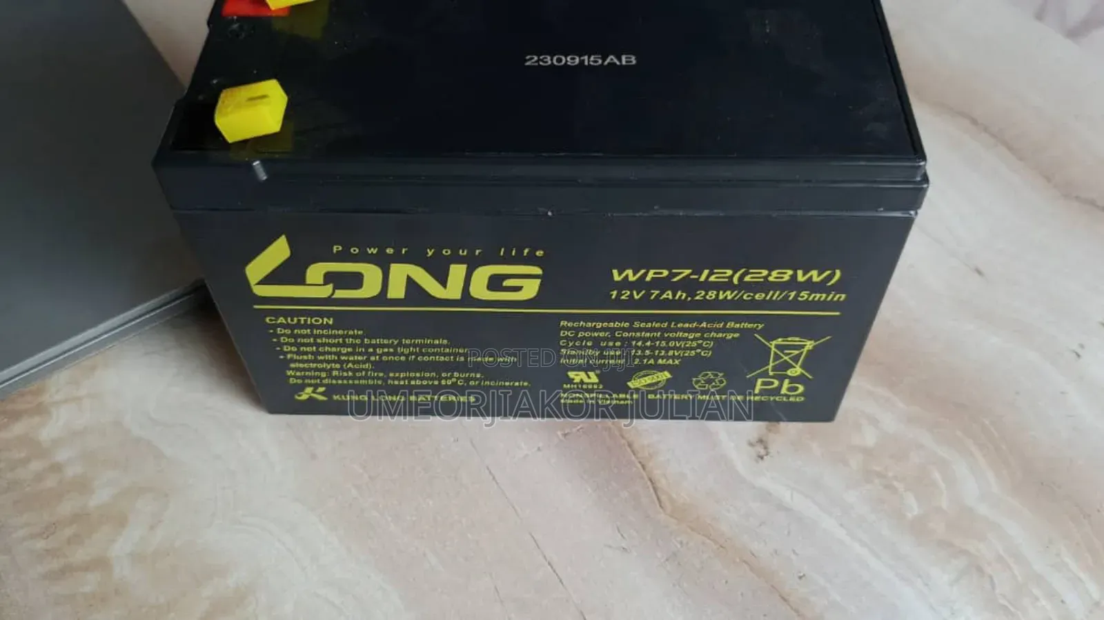 Long Battery 12v 7ah for Energizer
