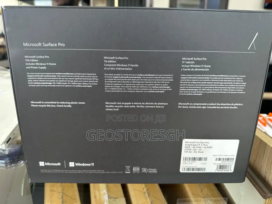 New Microsoft Surface Pro 11th Edition, a Copilot+ PC 16GB SSD 512GB