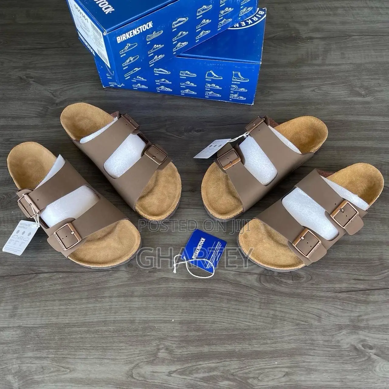 Fashion Casual Leather Sandals - Coffee