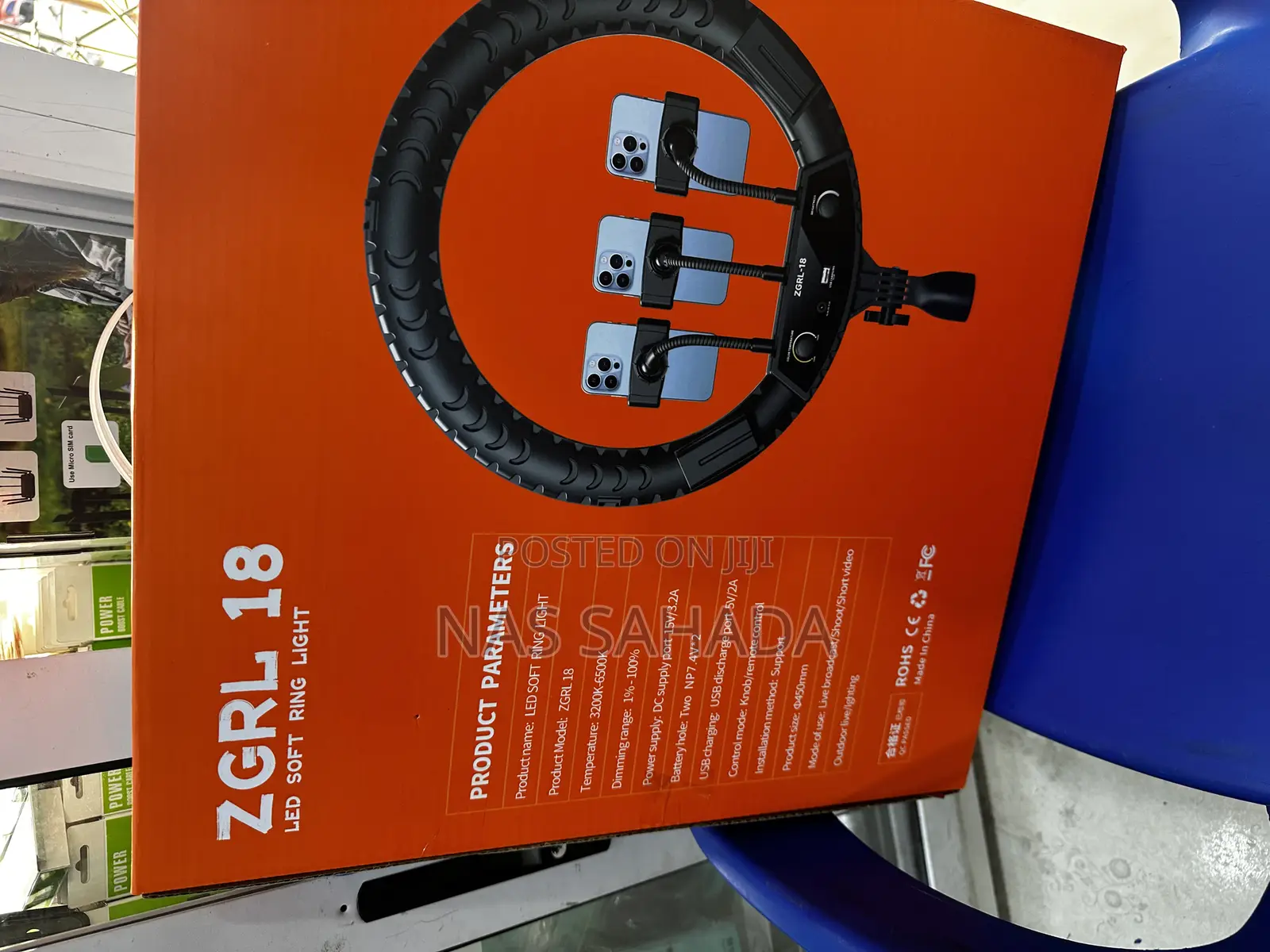 Led Soft Ring Light Rechargeable 18inch