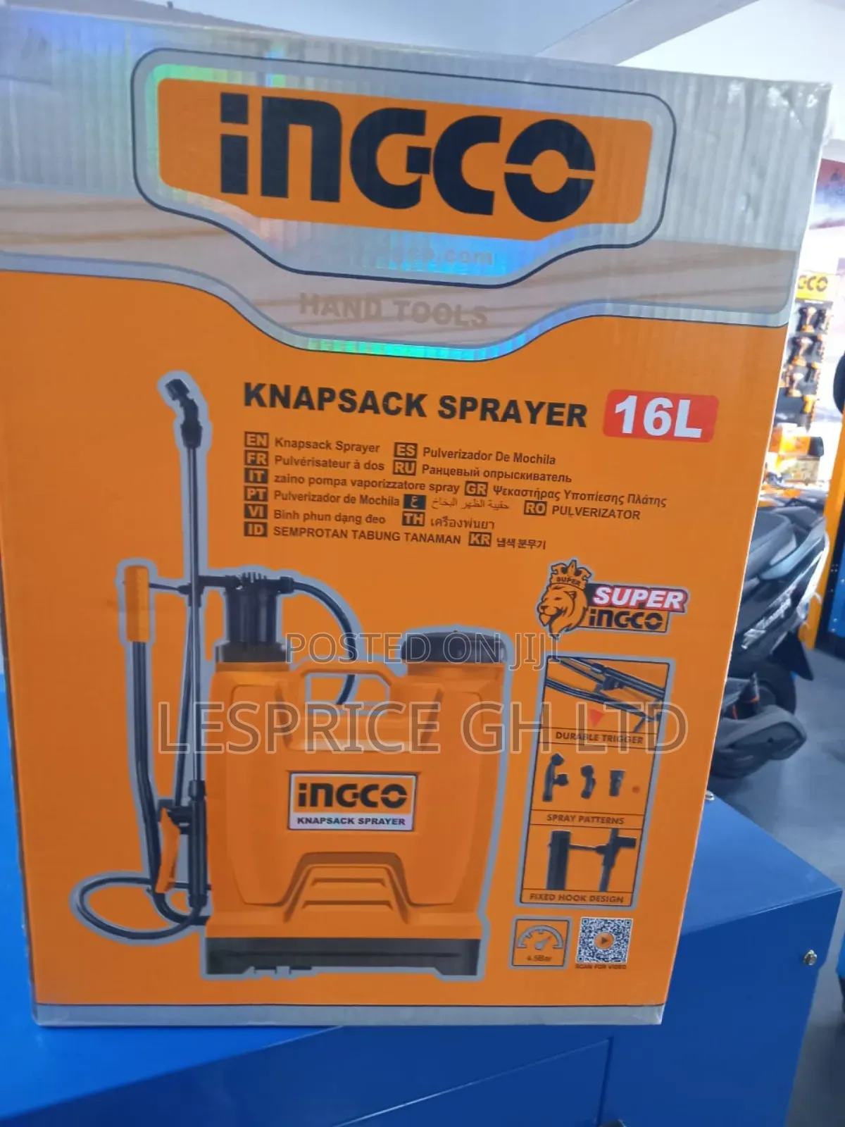 Ingco 16L Knapsack Sprayer- For Large Areas