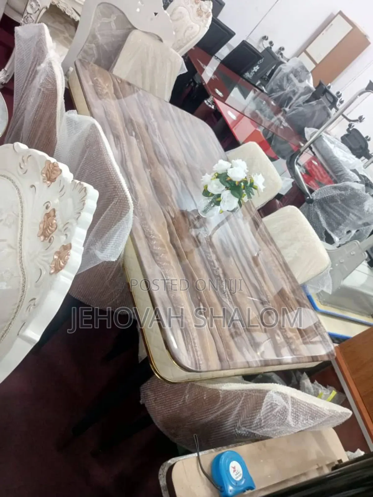 Marble Dining Room Set Available for Sale