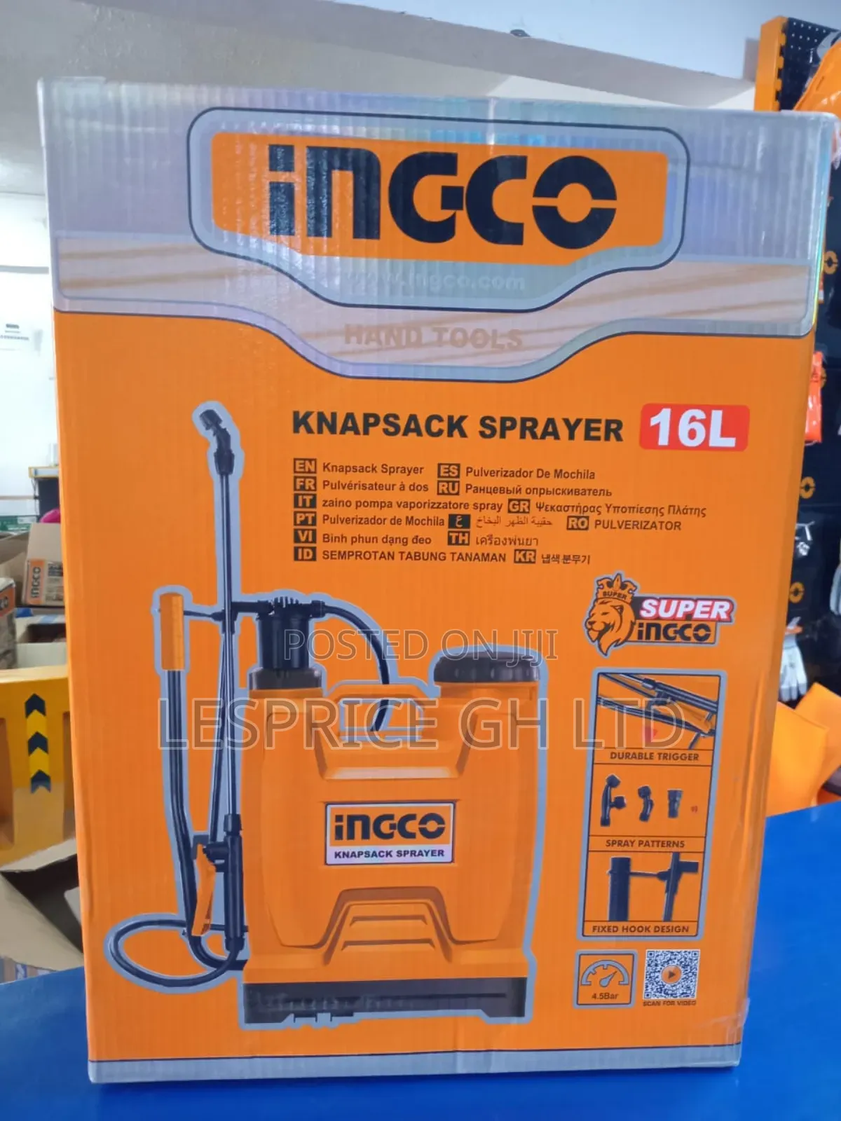 Consistent Spray: Ingco 16L Knapsack Sprayer