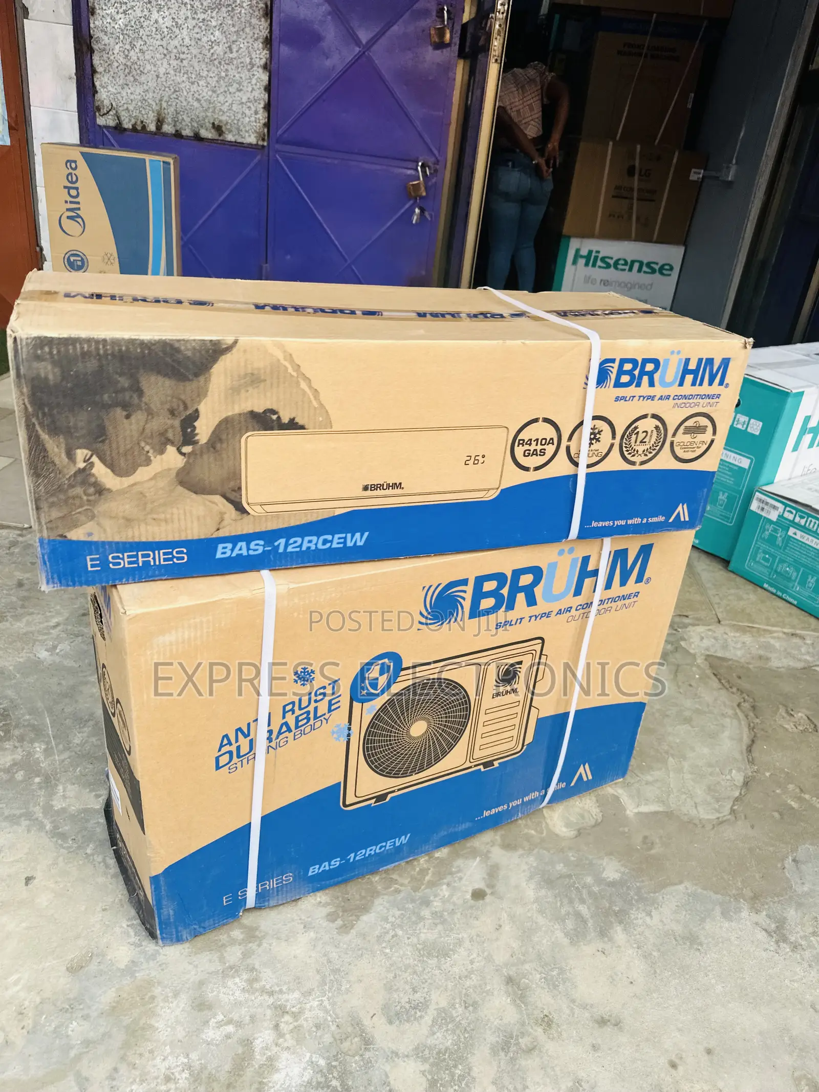 Ultra Quiet  Operation Split R410 Gas Bruhm 1.5hp