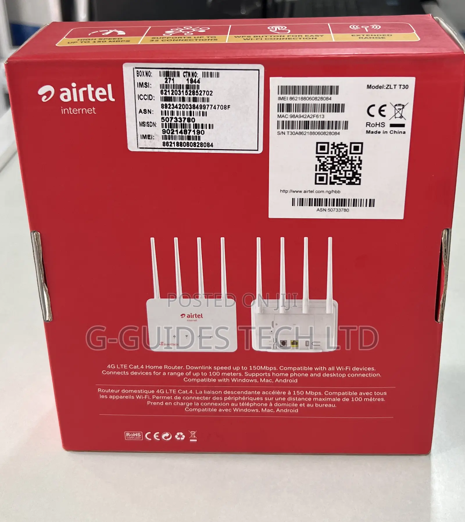 Airtel 4G Universal Router With Inbuilt Battery ZLT-T30
