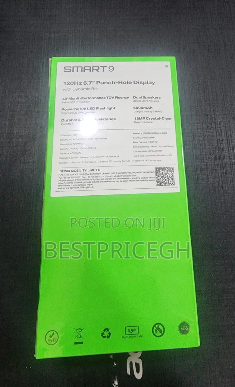 New Infinix Smart 9 128 GB Black
