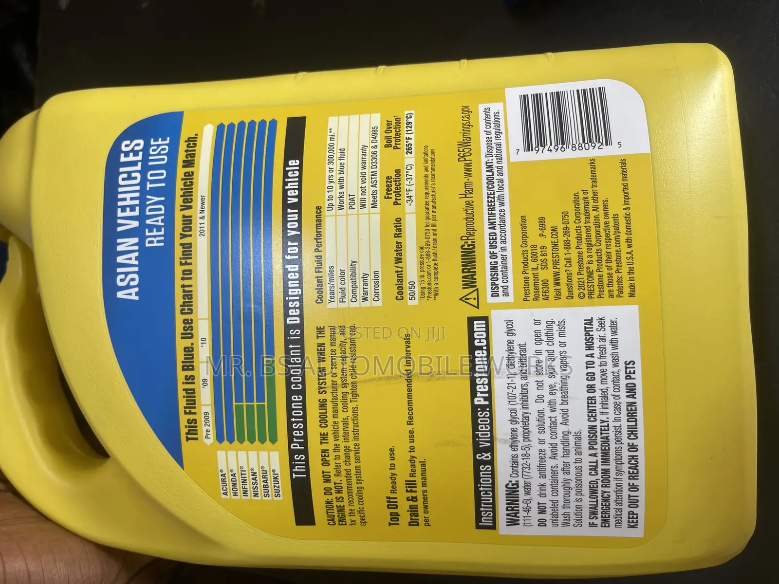 Prestone Antifreeze Coolant For Honda, Acura Etc