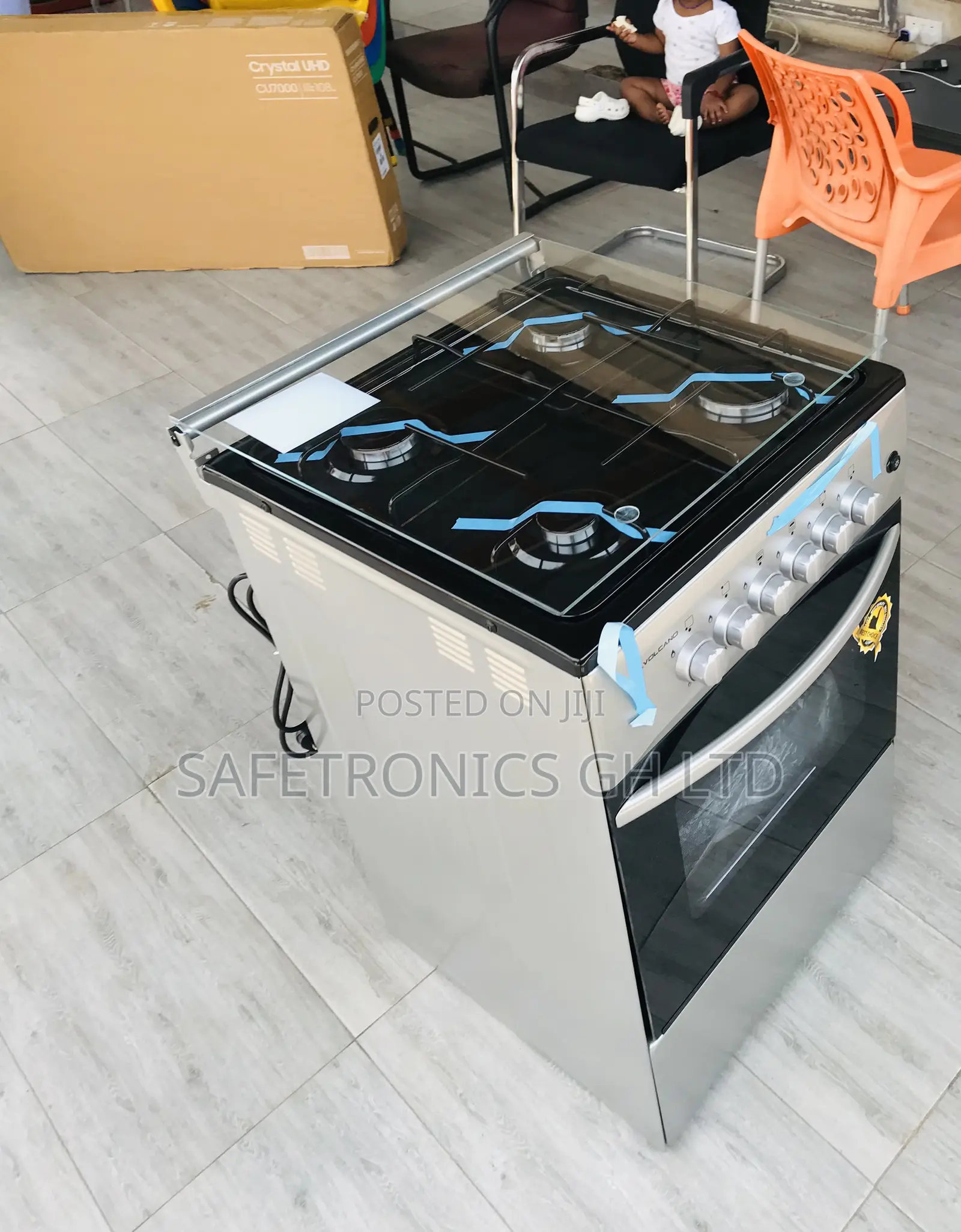 Lastest 50/50 4 Gas Cooker Oven Glass Lid Volcano