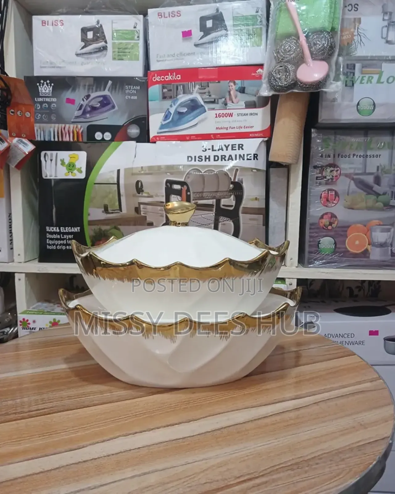 2pcs Gold+White Ceramic Serving in The