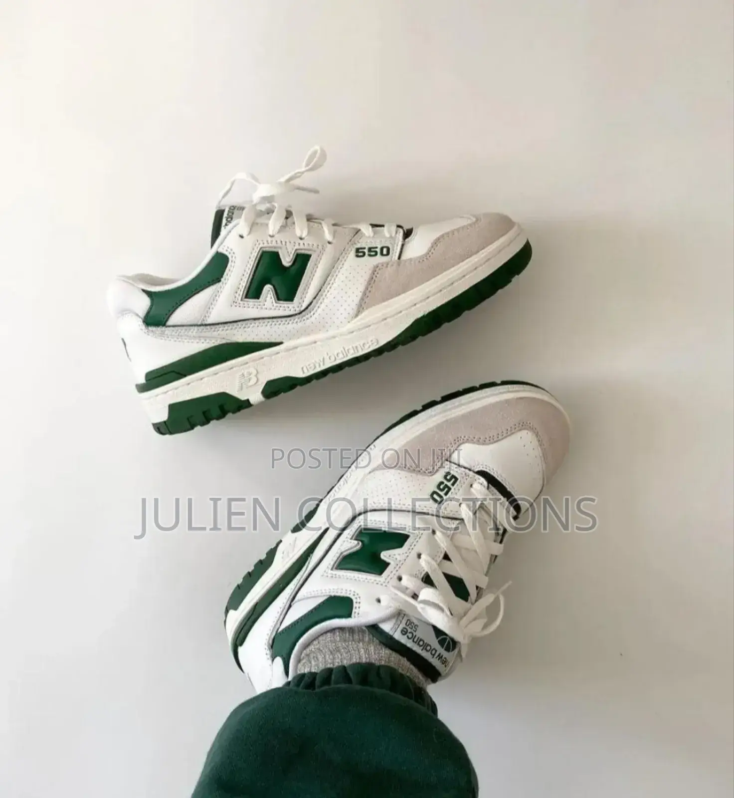 New Balance 550 White and Green
