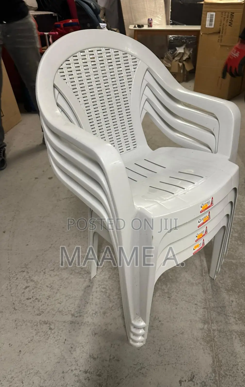 4 Stackable Plastic Chairs