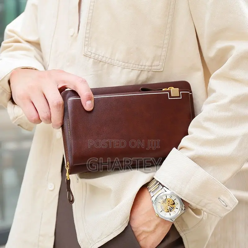 Fashion Men’S Wallet, Long Purse Leather Clutch