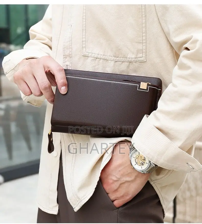 Fashion Men’S Wallet, Long Purse Leather Clutch
