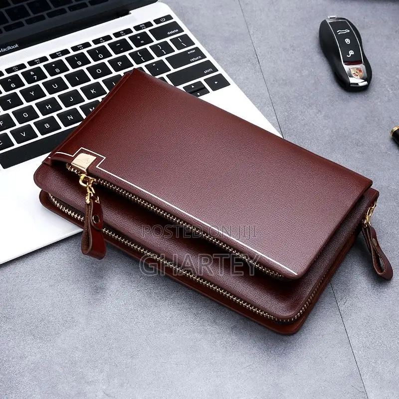 Fashion Men’S Wallet, Long Purse Leather Clutch