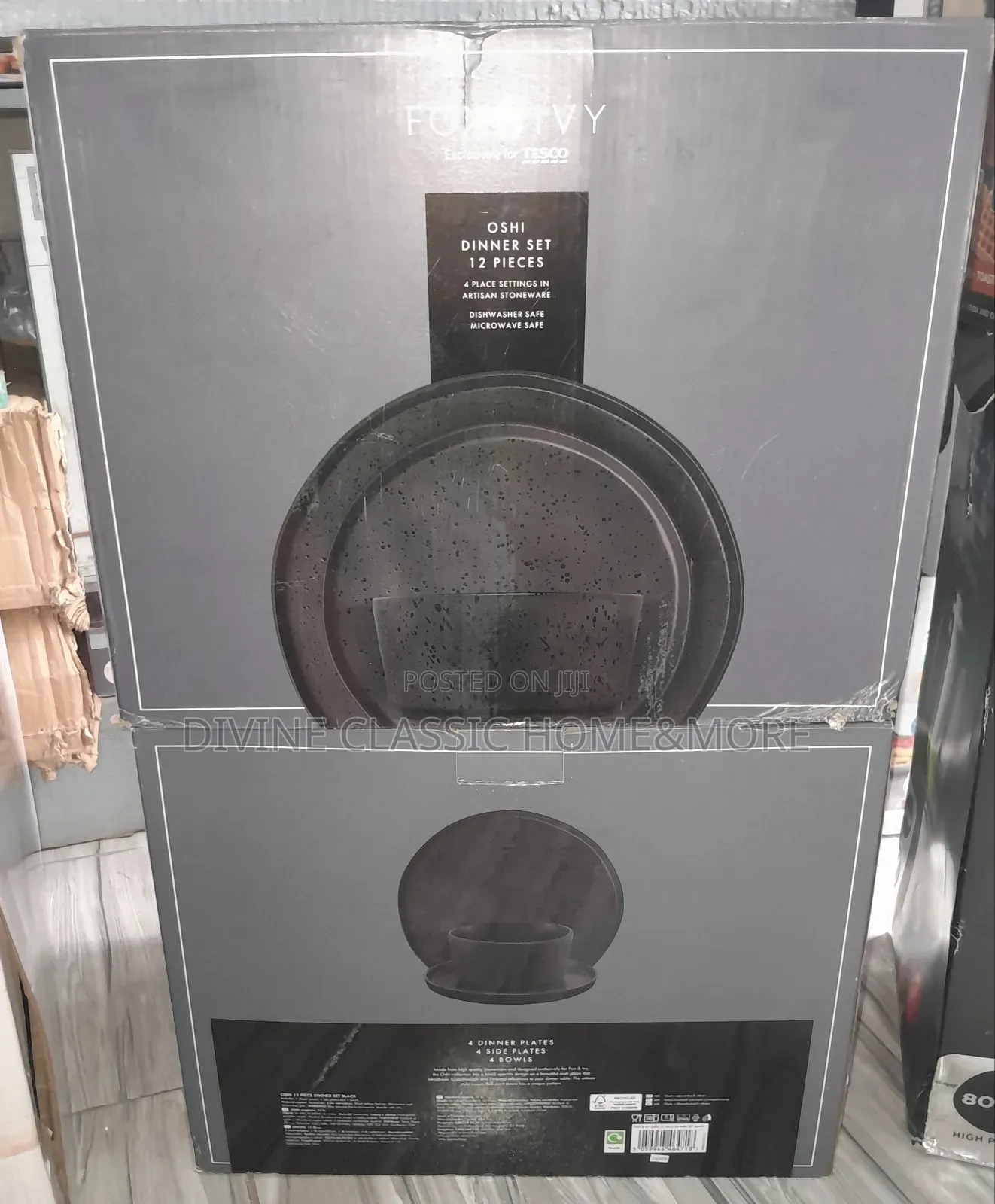 12pcs Fox Ivy Oshin Stoneware Dinner Set (Microwave/Dishwasher Safe)