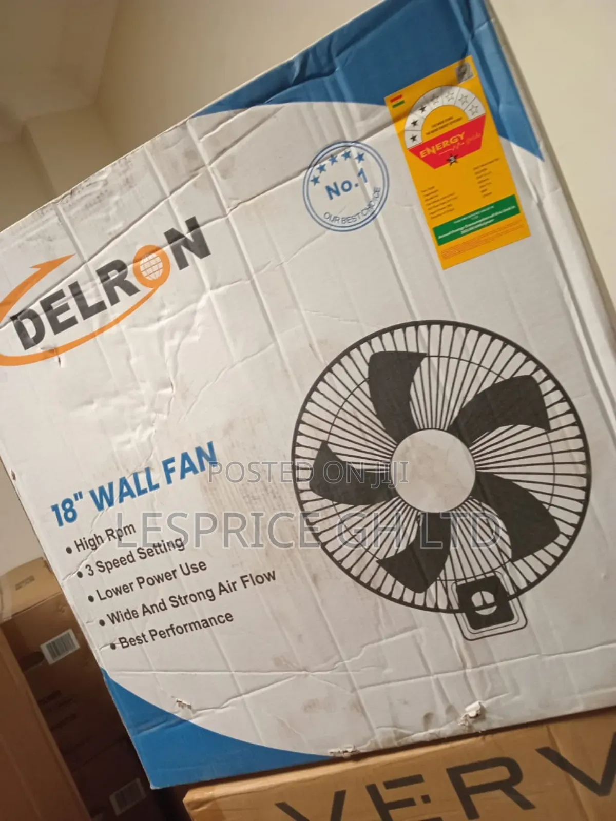 High Performance With Style- Delron Wall Fan. 18"