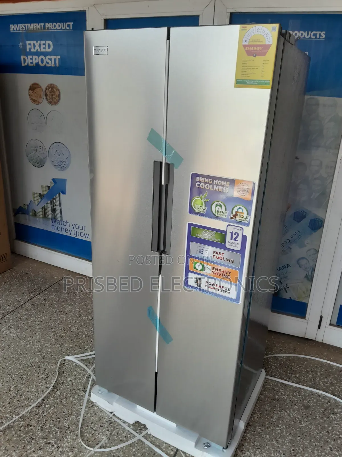 Nasco Durable Side by Side Fridge 410 Litres