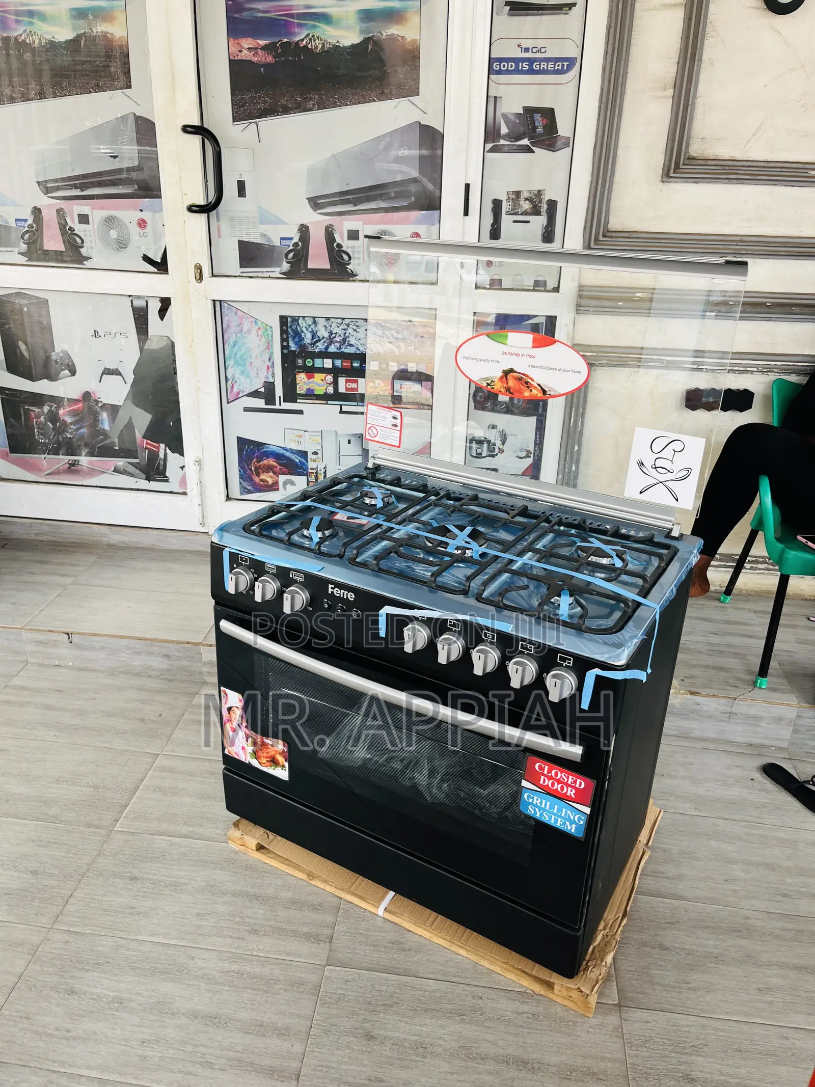Sealed in Box Ferre 60x90 Ions 5 Gas Burner With Oven.
